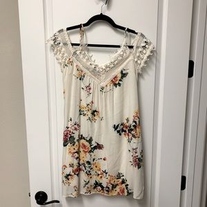 White and Floral Flowy Sundress